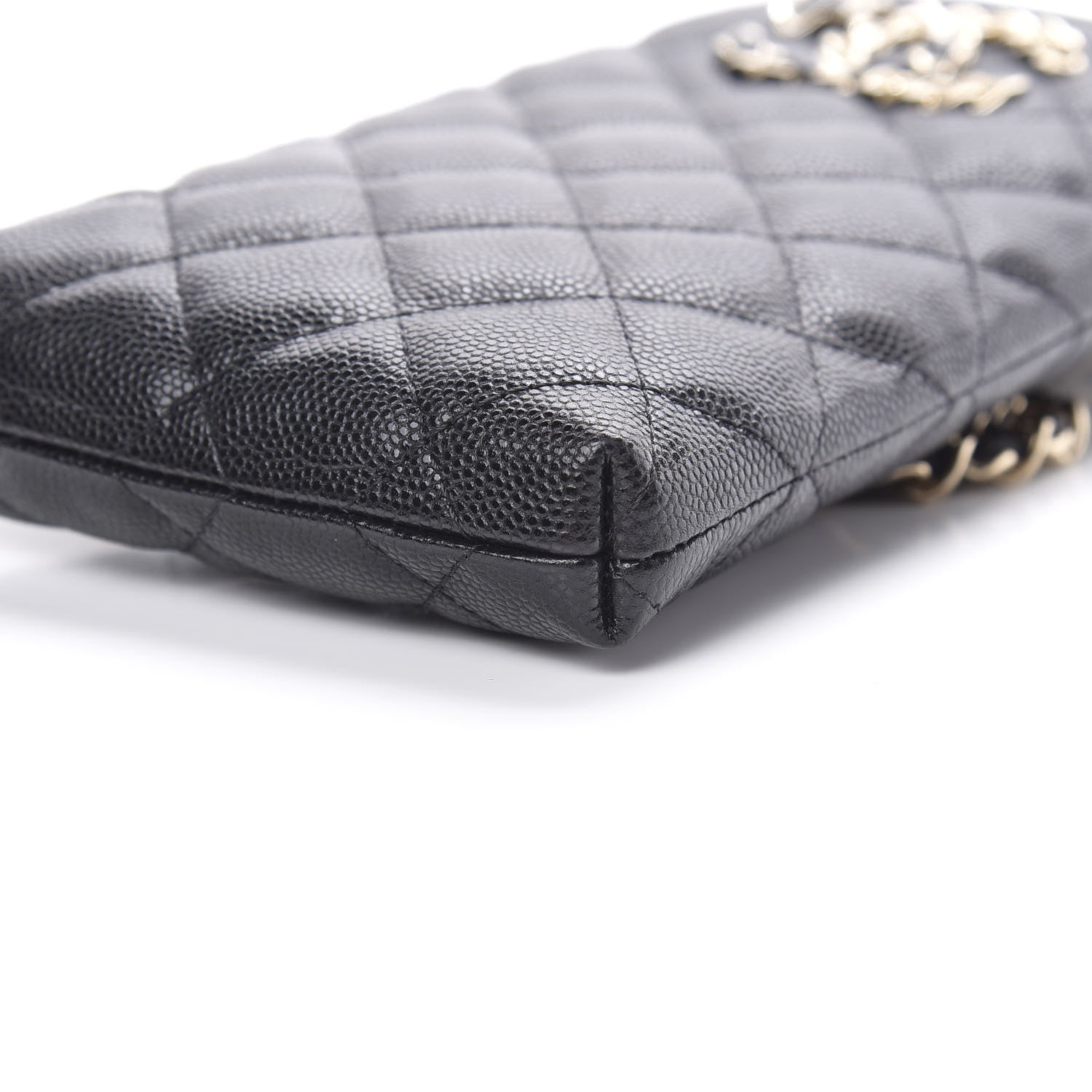 Chanel Caviar Quilted French New Wave Phone Holder With Chain Black 11 of 12