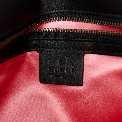 Gucci Velvet Matelasse Loved Embroidered Medium GG Marmont Shoulder Bag Black 6 of 11