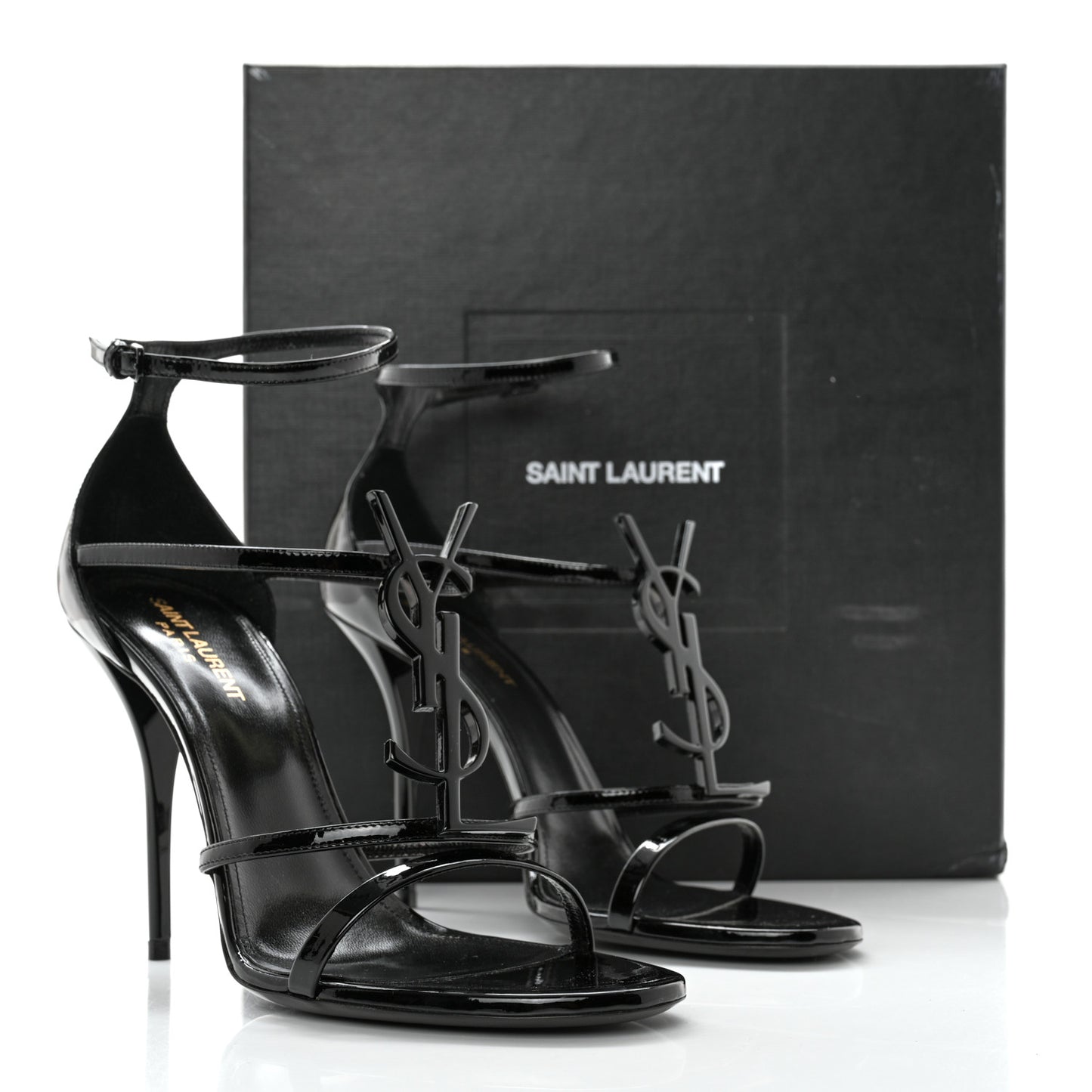 Patent Cassandra 100 Ankle Strap Sandals 40 Black