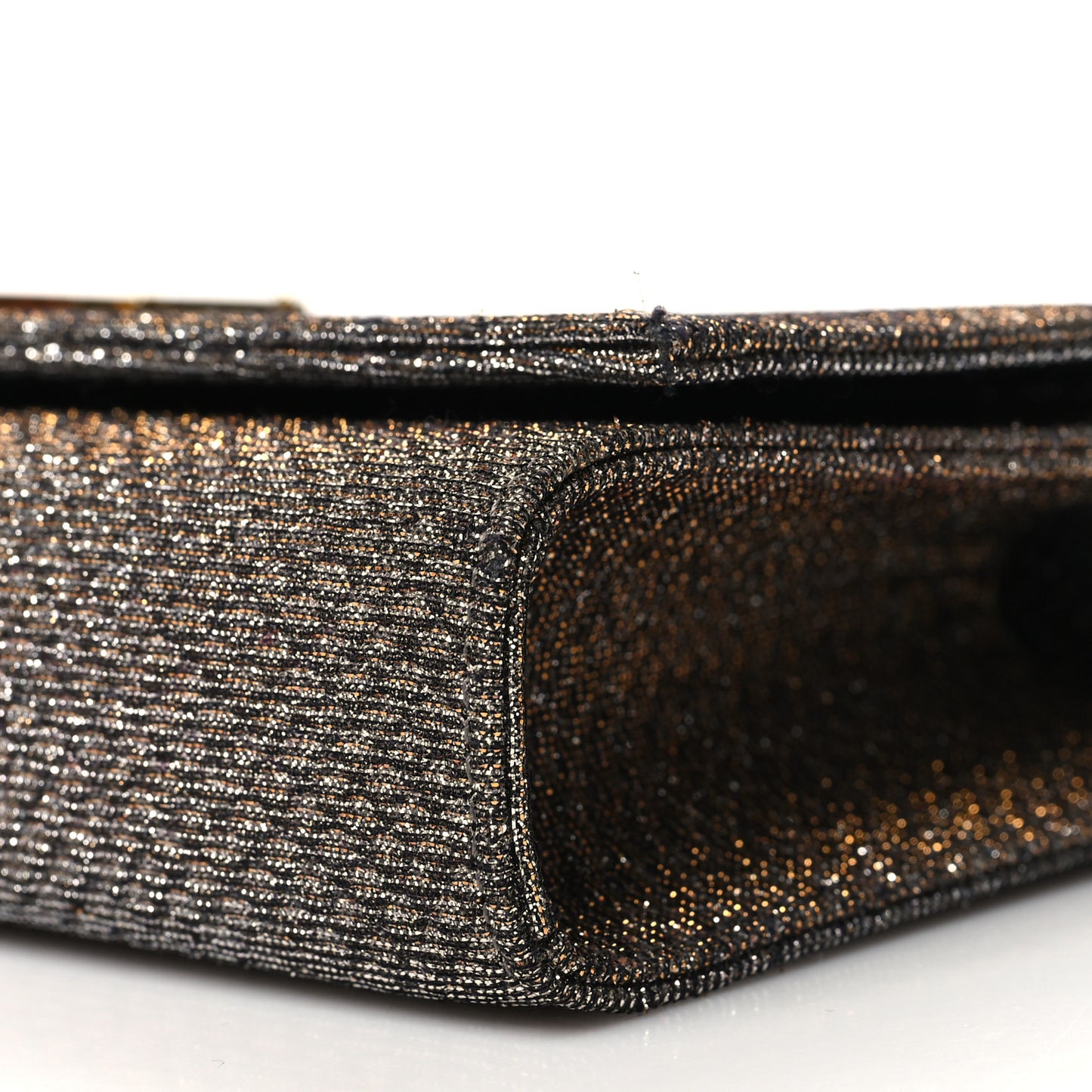 Metallic Canvas Woven Classic Monogram Kate Tassel Clutch Ciad Argento