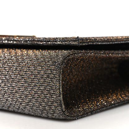 Saint Laurent Metallic Canvas Woven Classic Monogram Kate Tassel Clutch Ciad Argento 9 of 12