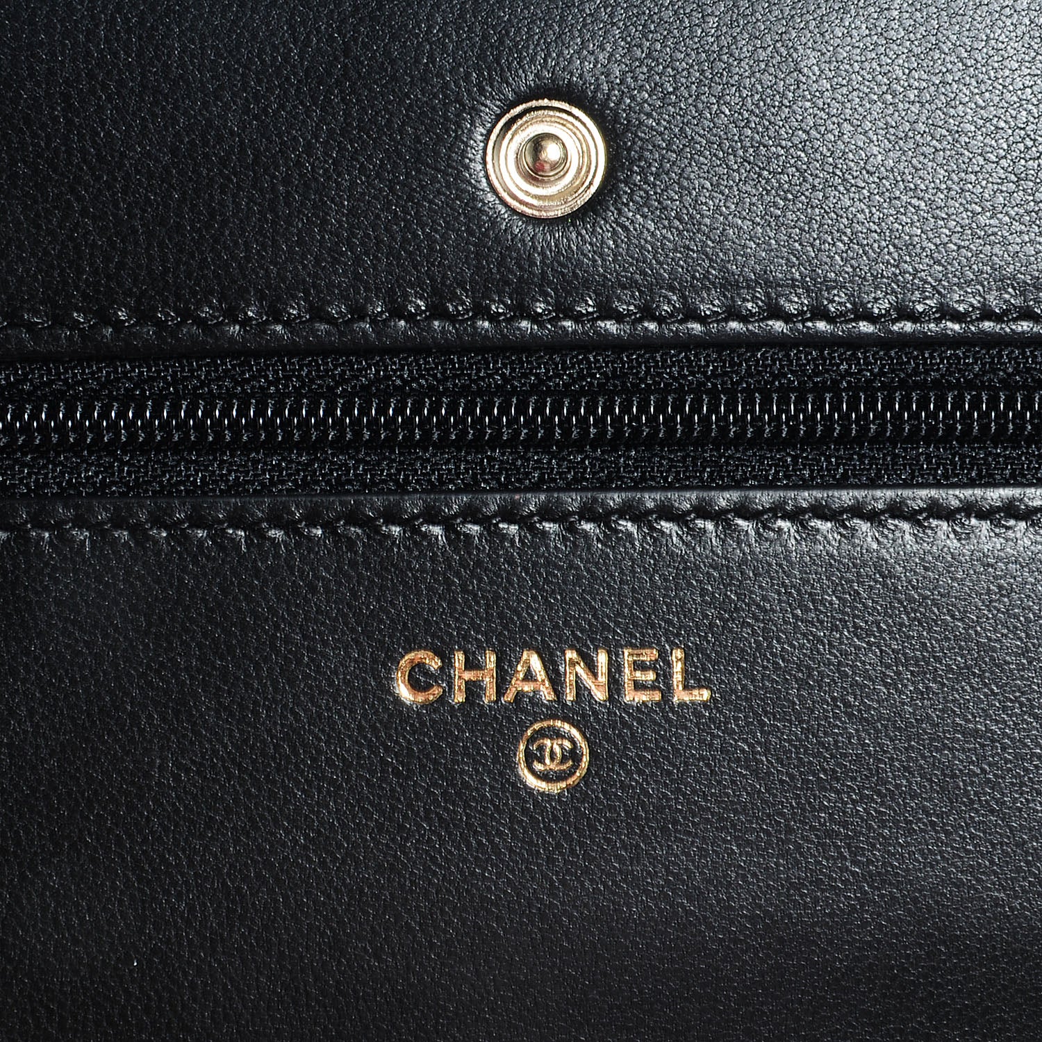 Chanel Lambskin Quilted Wallet On Chain WOC Black 7 of 9