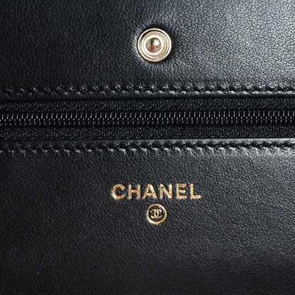 Chanel Lambskin Quilted Wallet On Chain WOC Black 7 of 9