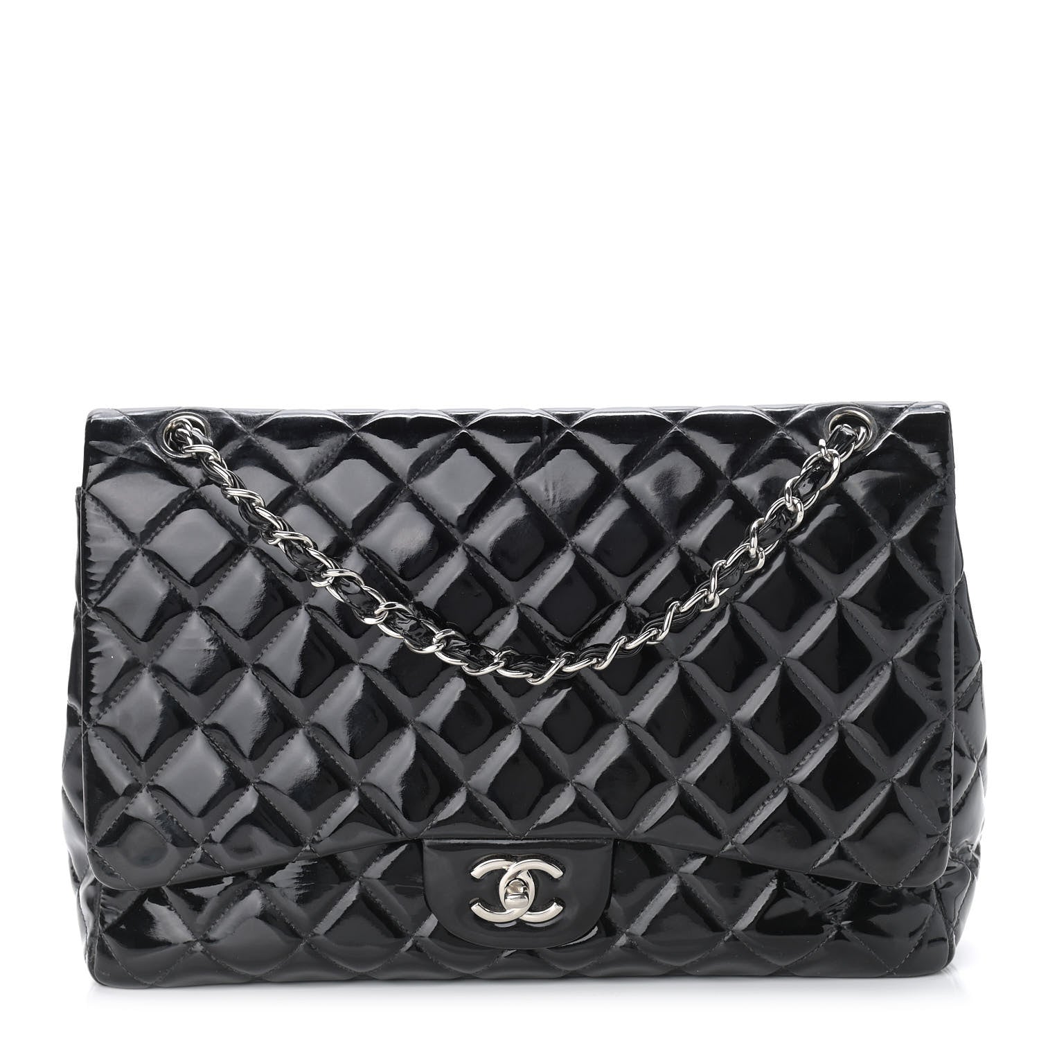 Chanel Patent Quilted Maxi Single Flap Black 1 of 11