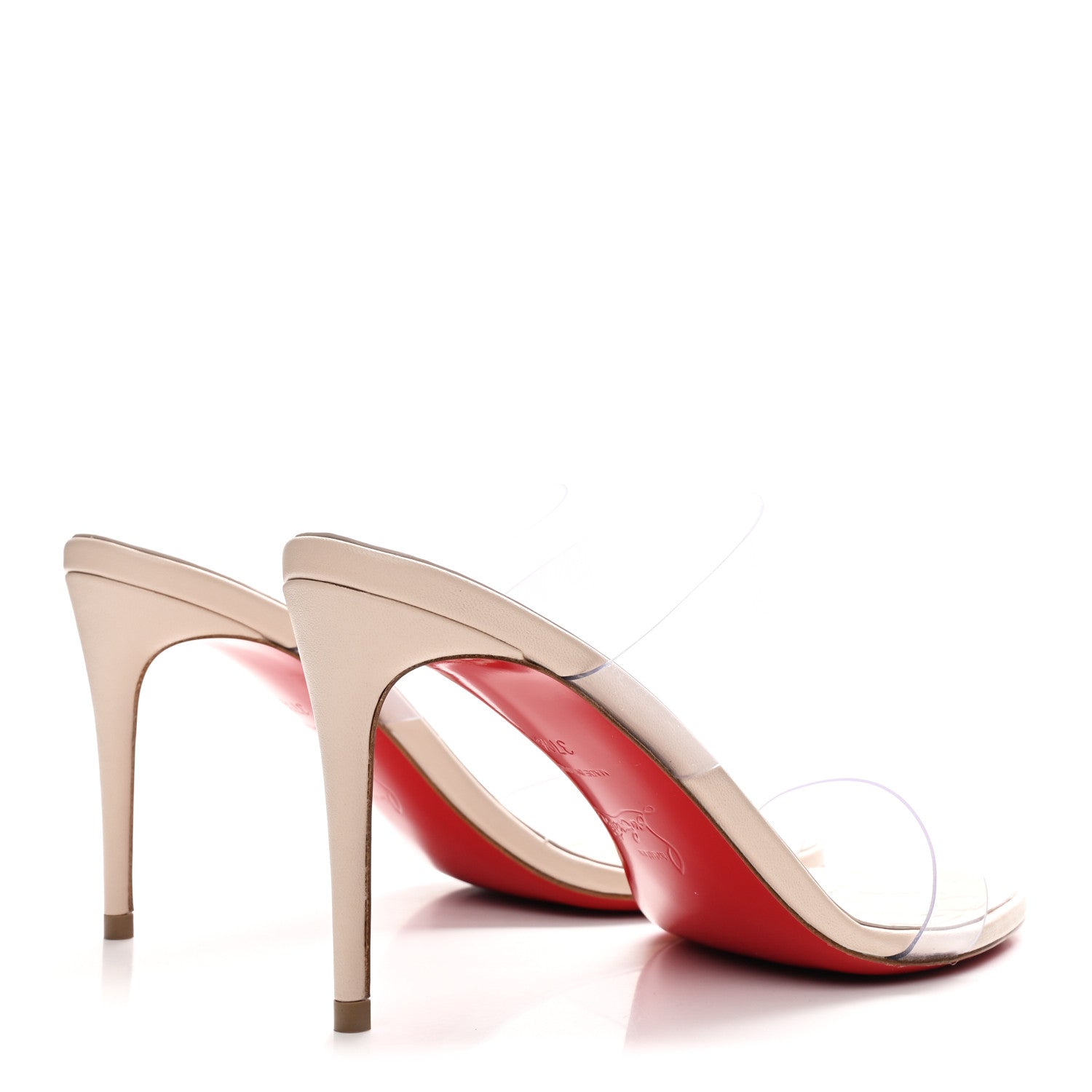 Christian Louboutin Patent PVC Just Nothing 85 Slide Sandals 37.5 Leche 5 of 10