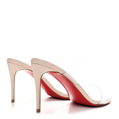 Christian Louboutin Patent PVC Just Nothing 85 Slide Sandals 37.5 Leche 5 of 10