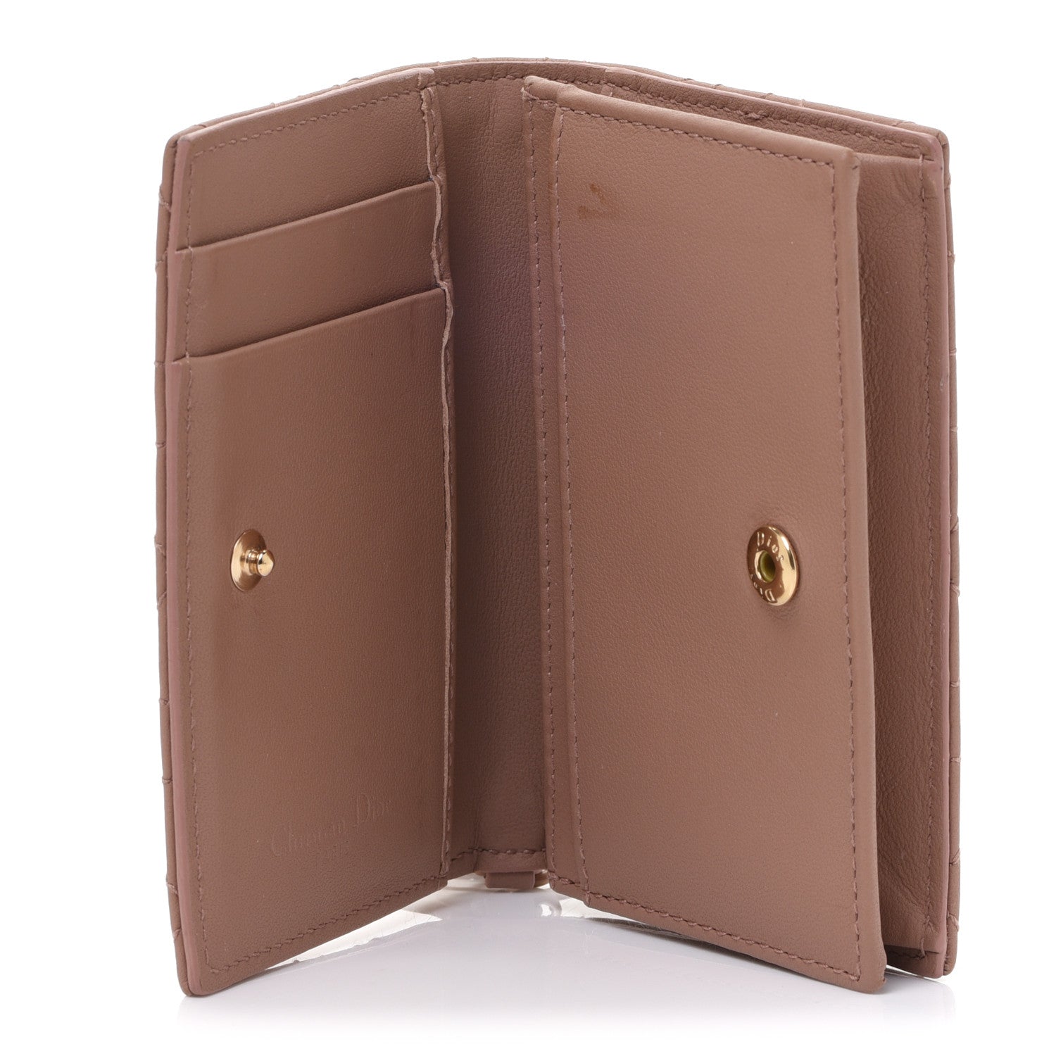 Christian Dior Ultra Matte Calfskin Cannage Small Lady Dior Flap Card Holder Beige 5 of 11