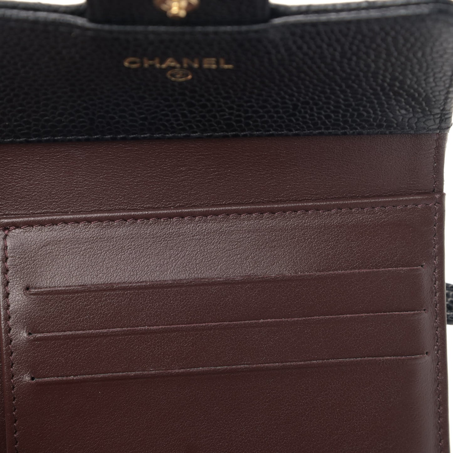 Caviar Quilted Compact Flap Wallet Black