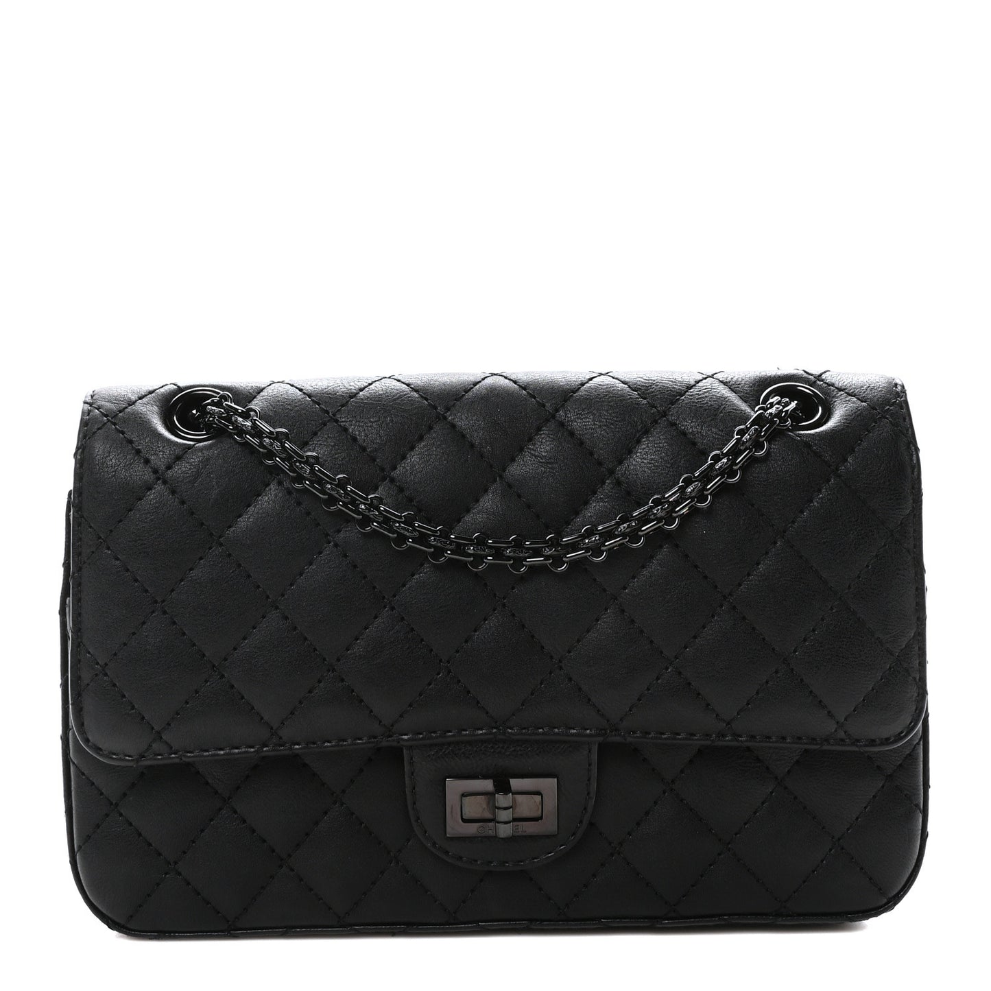 Calfskin Quilted 2.55 Reissue 225 Flap So Black
