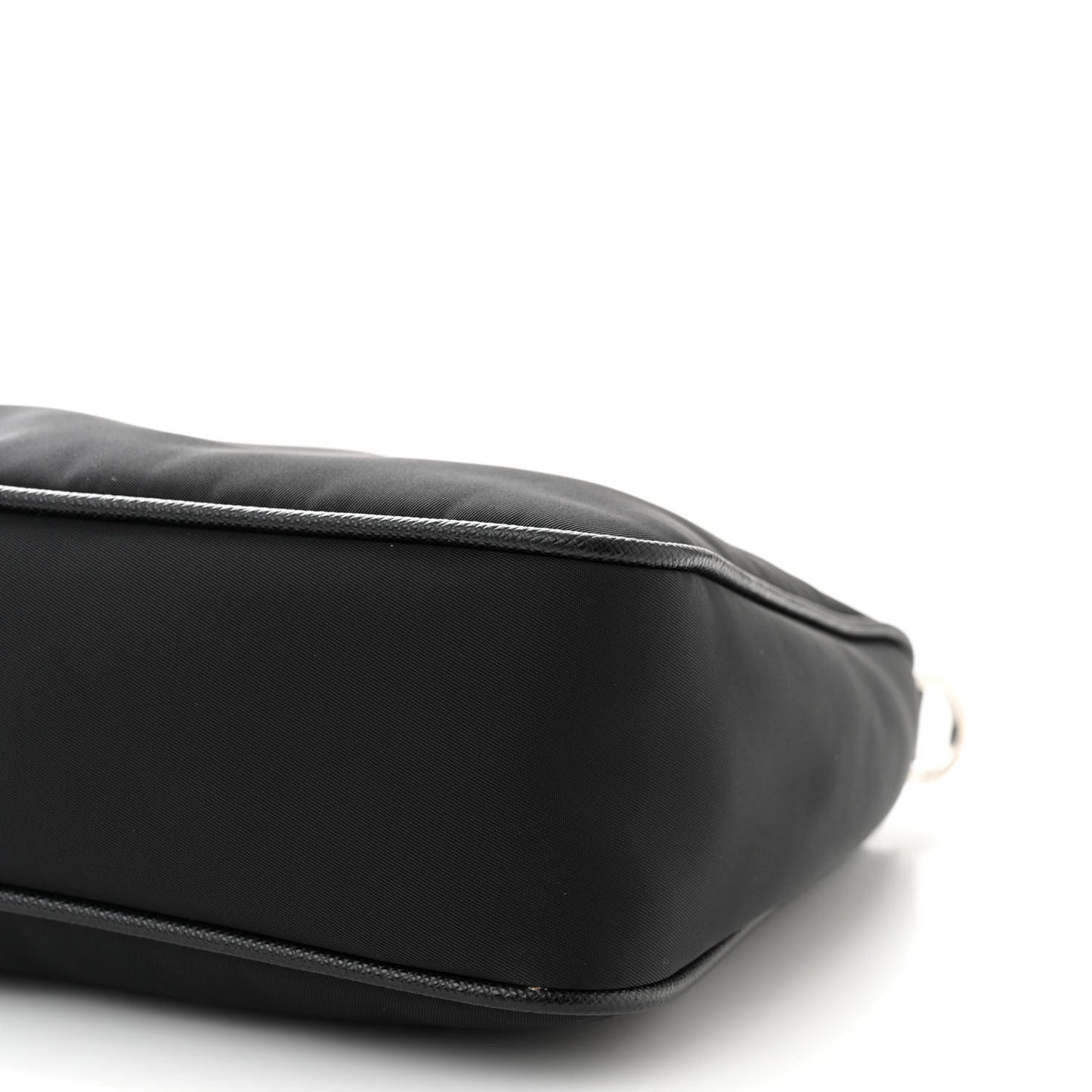 Re-Nylon Saffiano Pocket Zippered Shoulder Bag Black