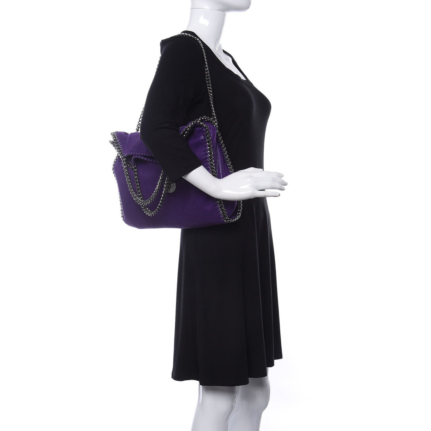 Shaggy Deer Falabella Fold Over Tote Bright Purple