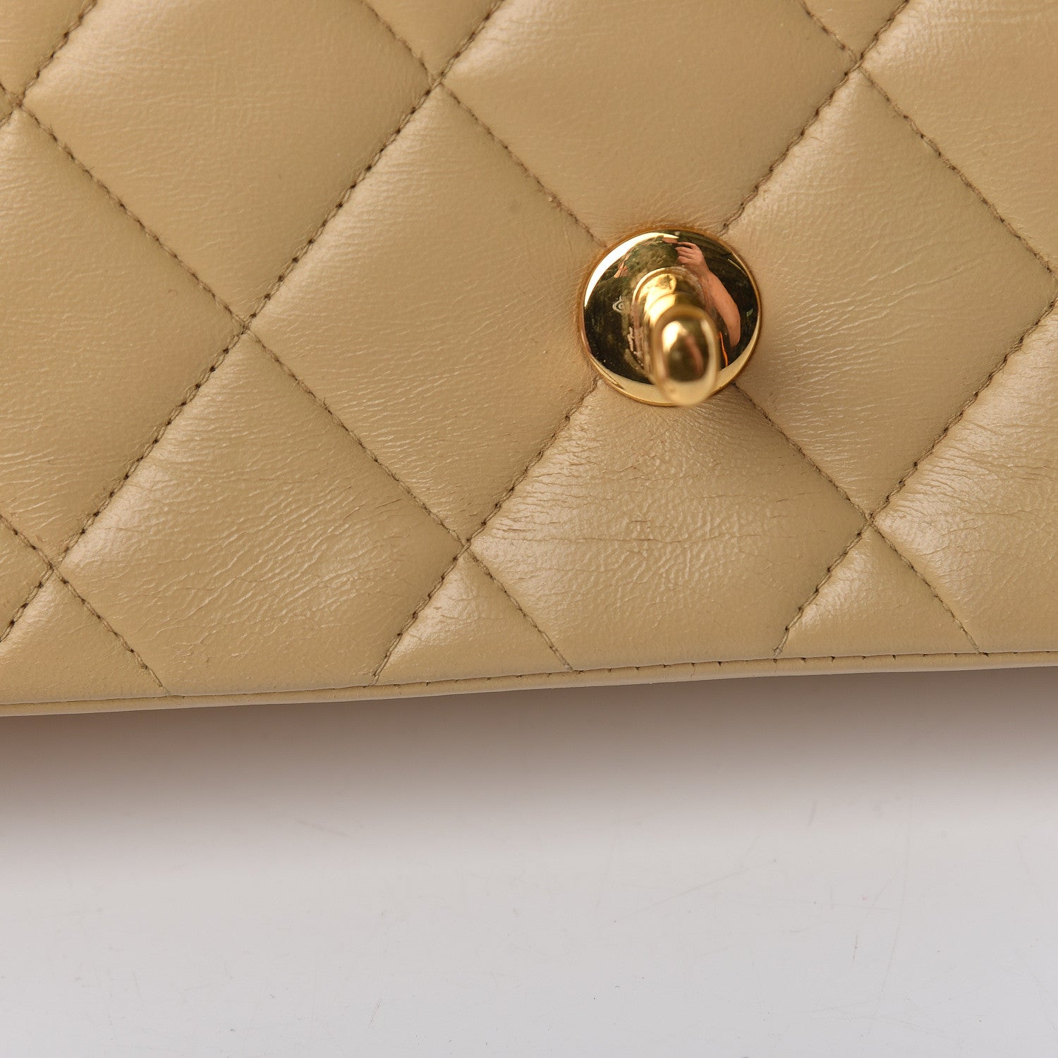 Chanel Lambskin Quilted Small Single Flap Beige 9 of 18