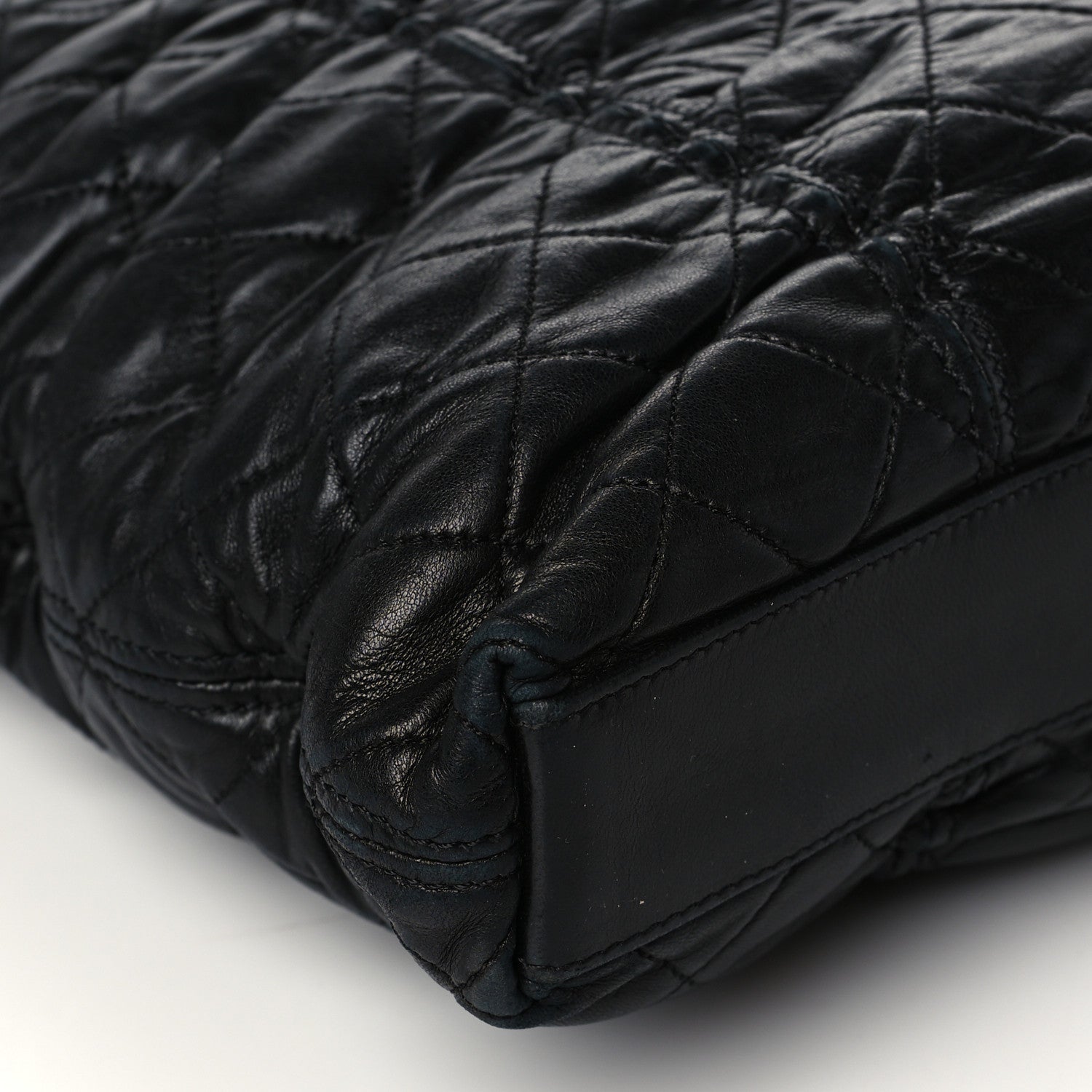 Chanel Lambskin Quilted Sharpei Shopping Tote Black 9 of 10