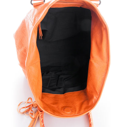 Balenciaga Agneau Classic Hardware S Sunday Tote Tangerine 6 of 14