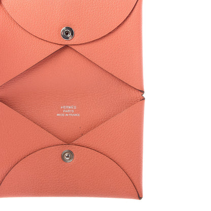 Hermes Evercolor Calvi Card Case Crevette 6 of 6