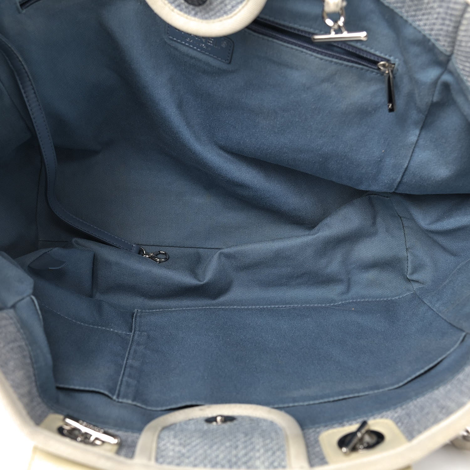 Chanel Canvas Medium Deauville Tote Denim Blue 4 of 8