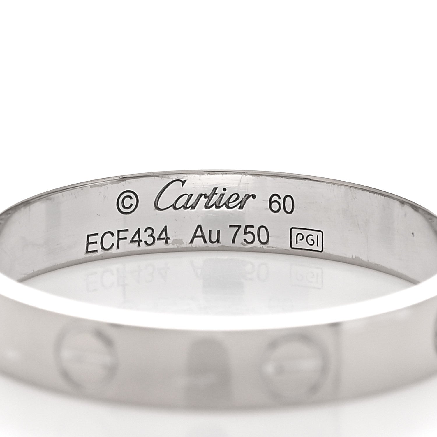 Cartier 18K White Gold 3.5mm LOVE Wedding Band Ring 60 9.25 4 of 4