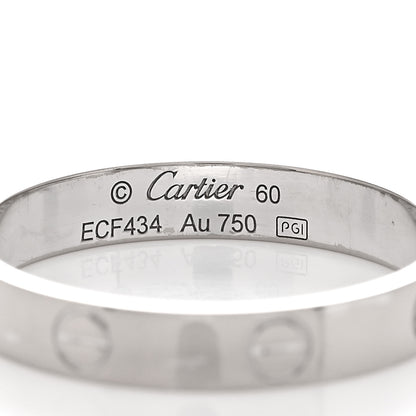 Cartier 18K White Gold 3.5mm LOVE Wedding Band Ring 60 9.25 4 of 4