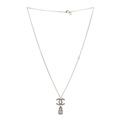 Chanel Crystal Pearl CC Necklace Pearly White Gold 3 of 5