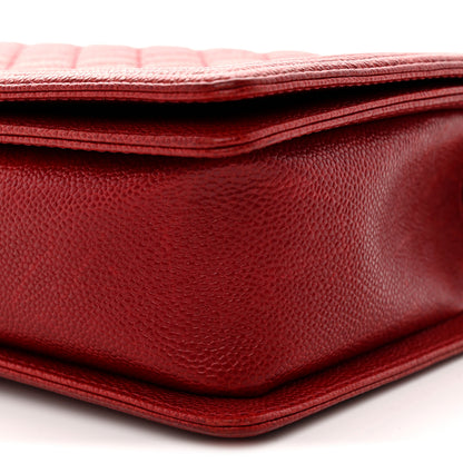 Chanel Caviar Quilted New Medium Boy Flap Dark Red 10 of 11