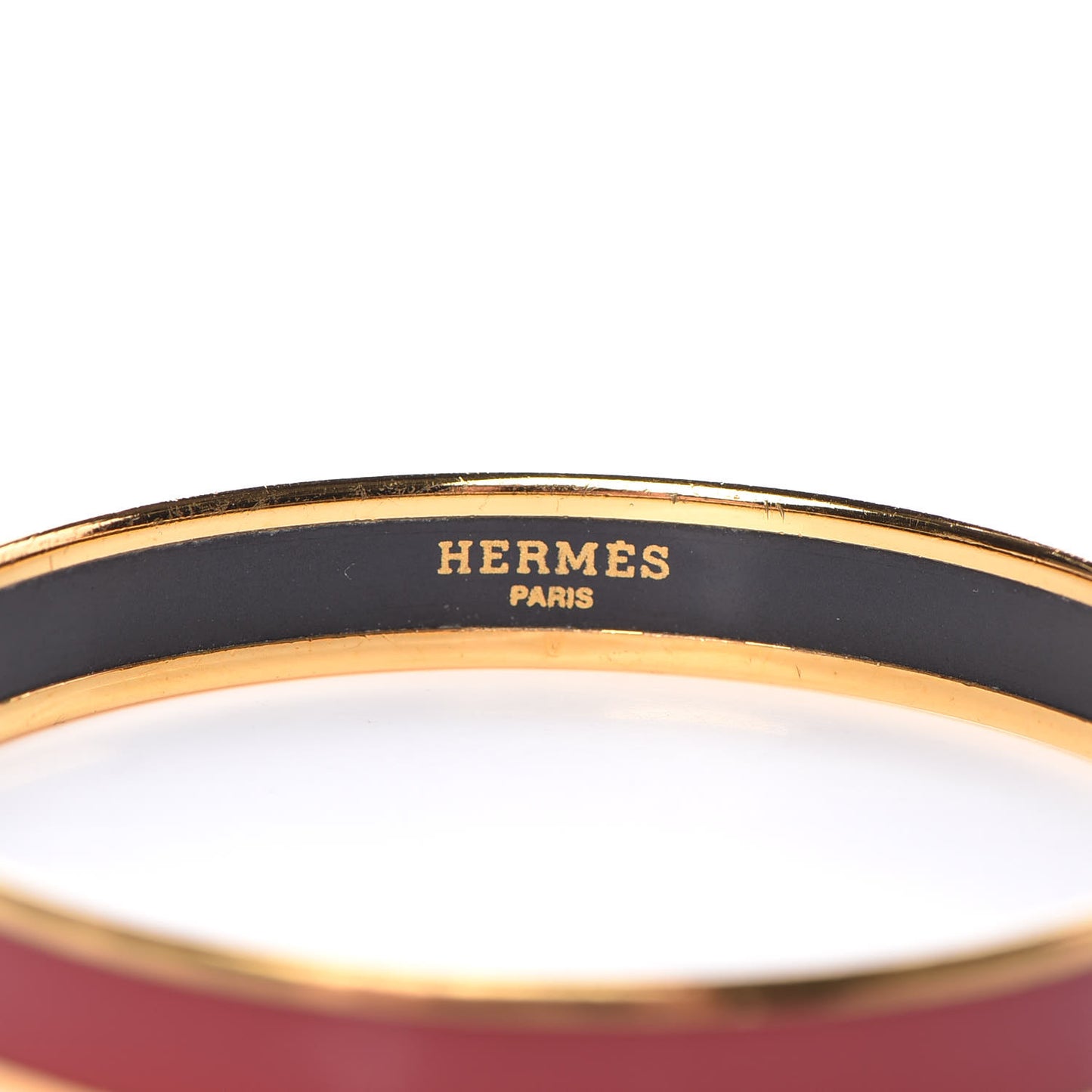 Enamel Printed Narrow Caleche Bracelet 62 Rouge H