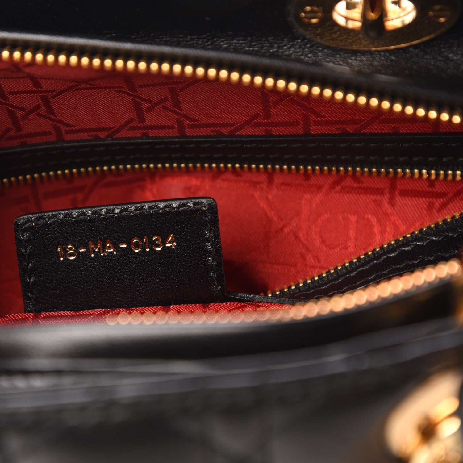Christian Dior Lambskin Cannage Large Lady Dior Black 9 of 11