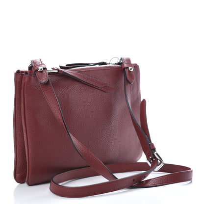 Prada Vitello Daino Double Zip Crossbody Bag Rubino 3 of 11