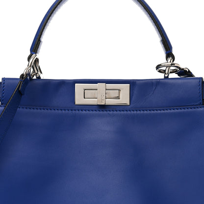 Fendi Vitello Morgan Snakeskin Crocodile Monster Eyes Medium Peekaboo Iconic Satchel Blue Neon Sunflower 9 of 13