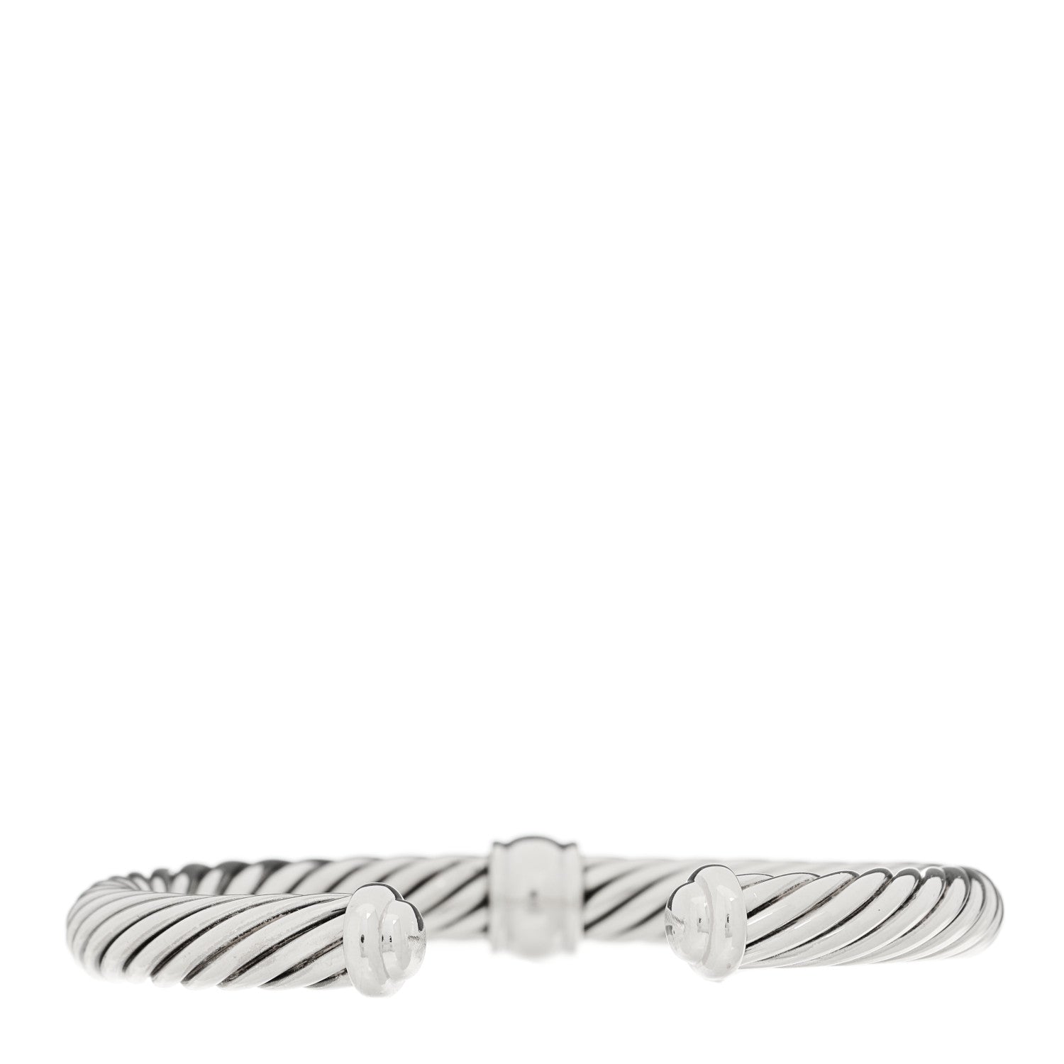 David Yurman Sterling Silver Black Diamond 7mm Cable Classics Station Bracelet 2 of 3
