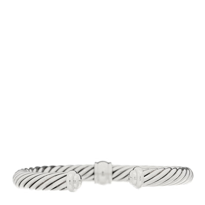 David Yurman Sterling Silver Black Diamond 7mm Cable Classics Station Bracelet 2 of 3