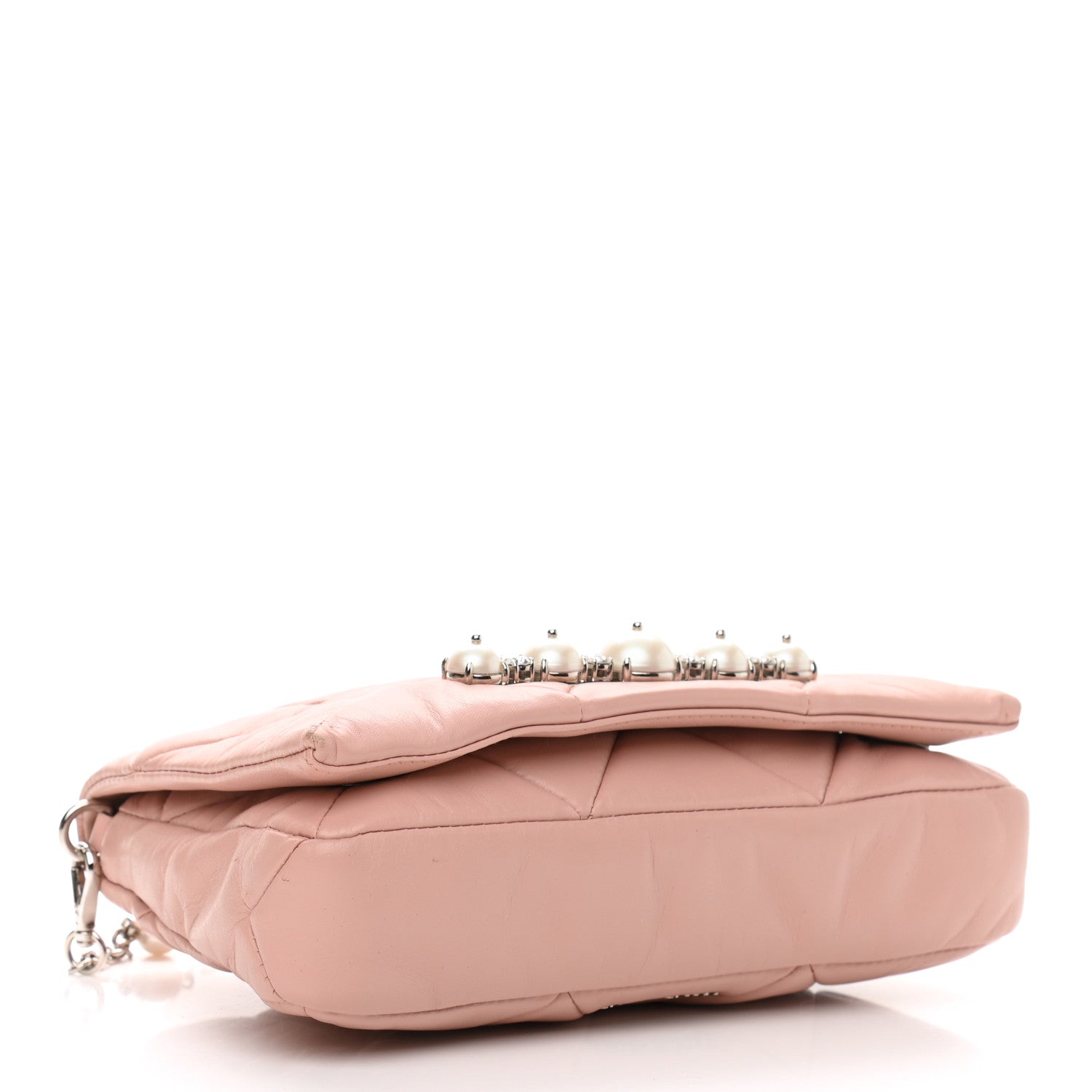 Miu Miu Nappa Patch Pearl Shoulder Bag Orchidea 3 of 12