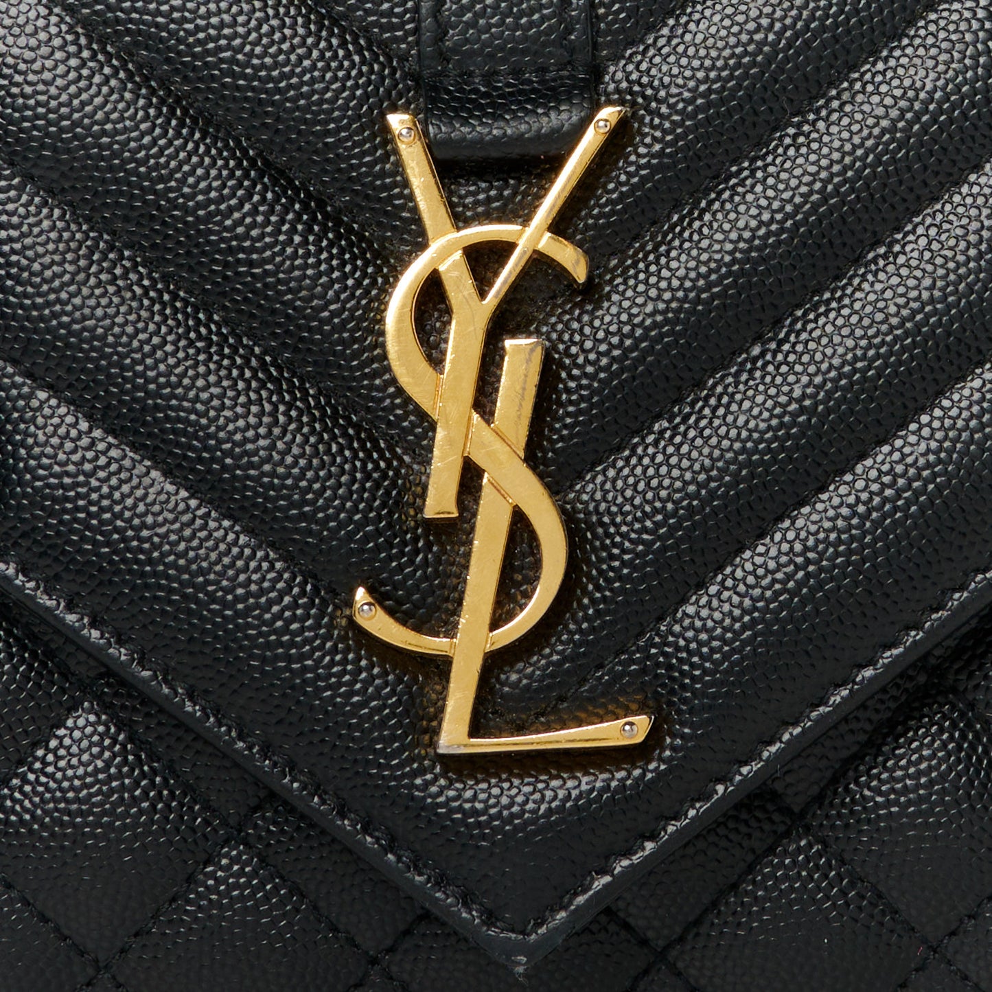 Grain De Poudre Textured Mixed Matelasse Triquilt Small Monogram Satchel Black Blue