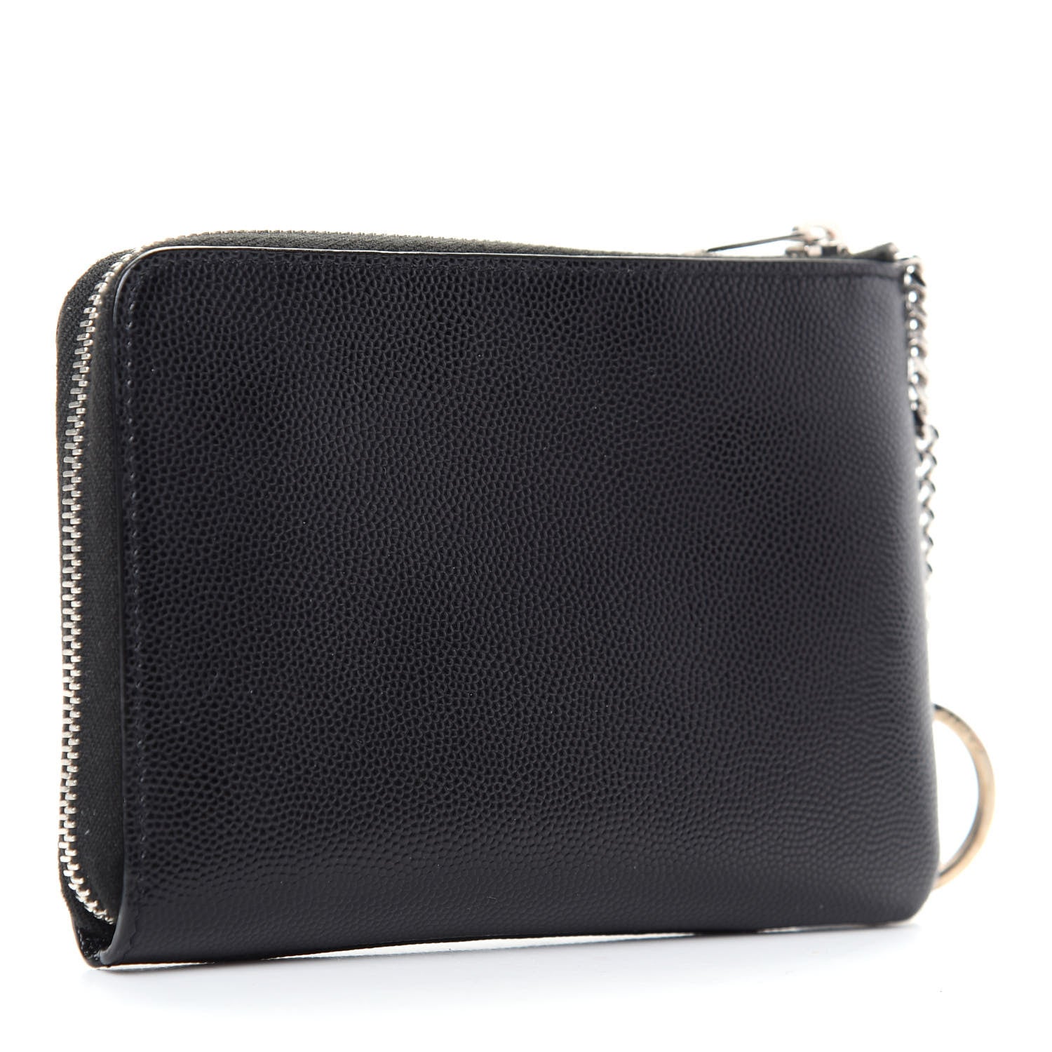 Saint Laurent Grain de Poudre Key Pouch Black 2 of 3