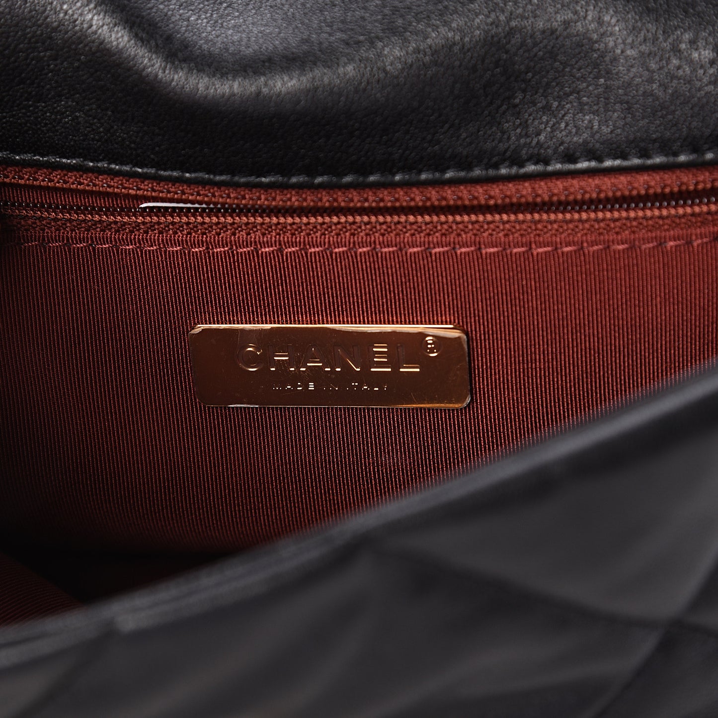 Lambskin Quilted Medium 19 Flap Black