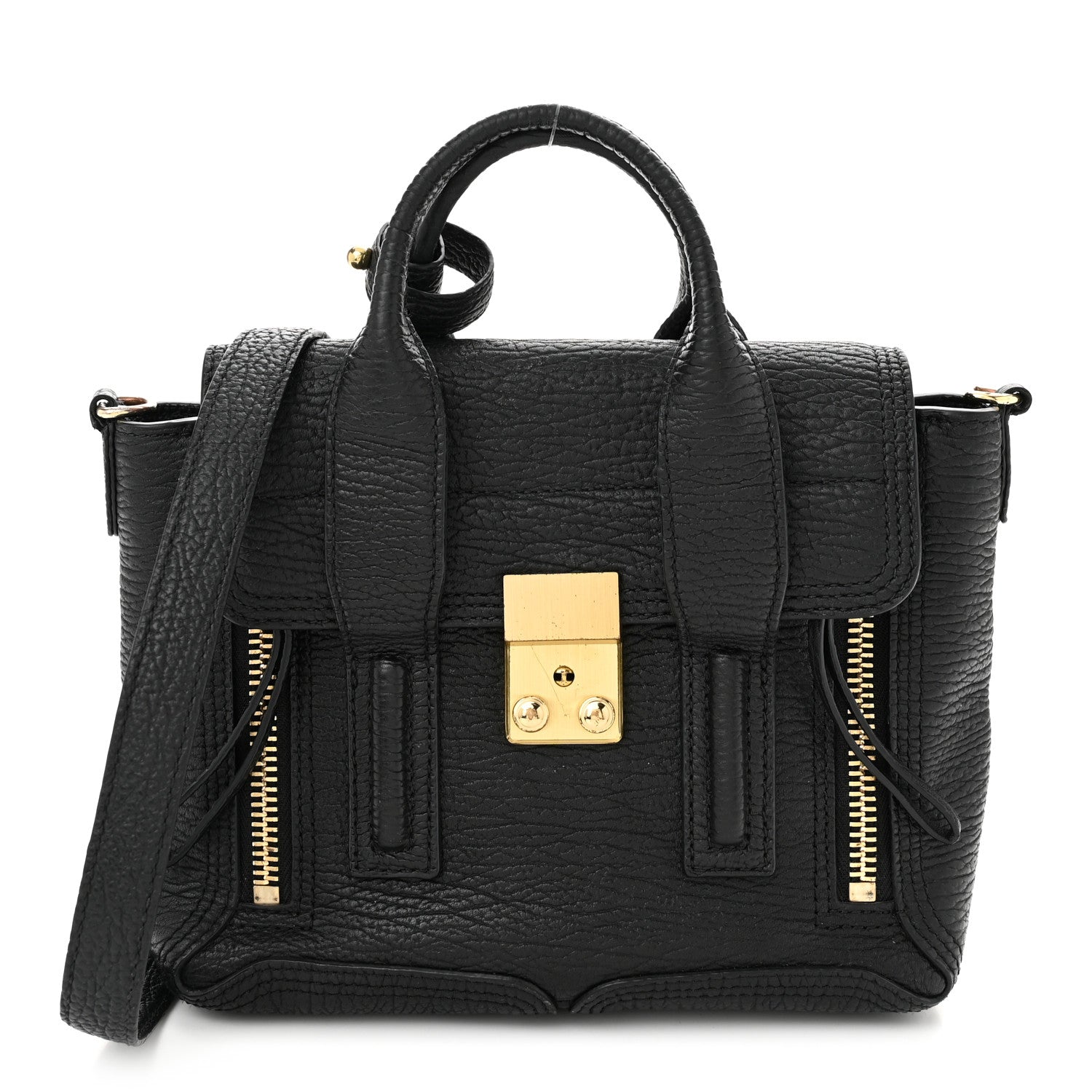 3.1 Phillip Lim Textured Calfskin Mini Pashli Satchel Black 1 of 11
