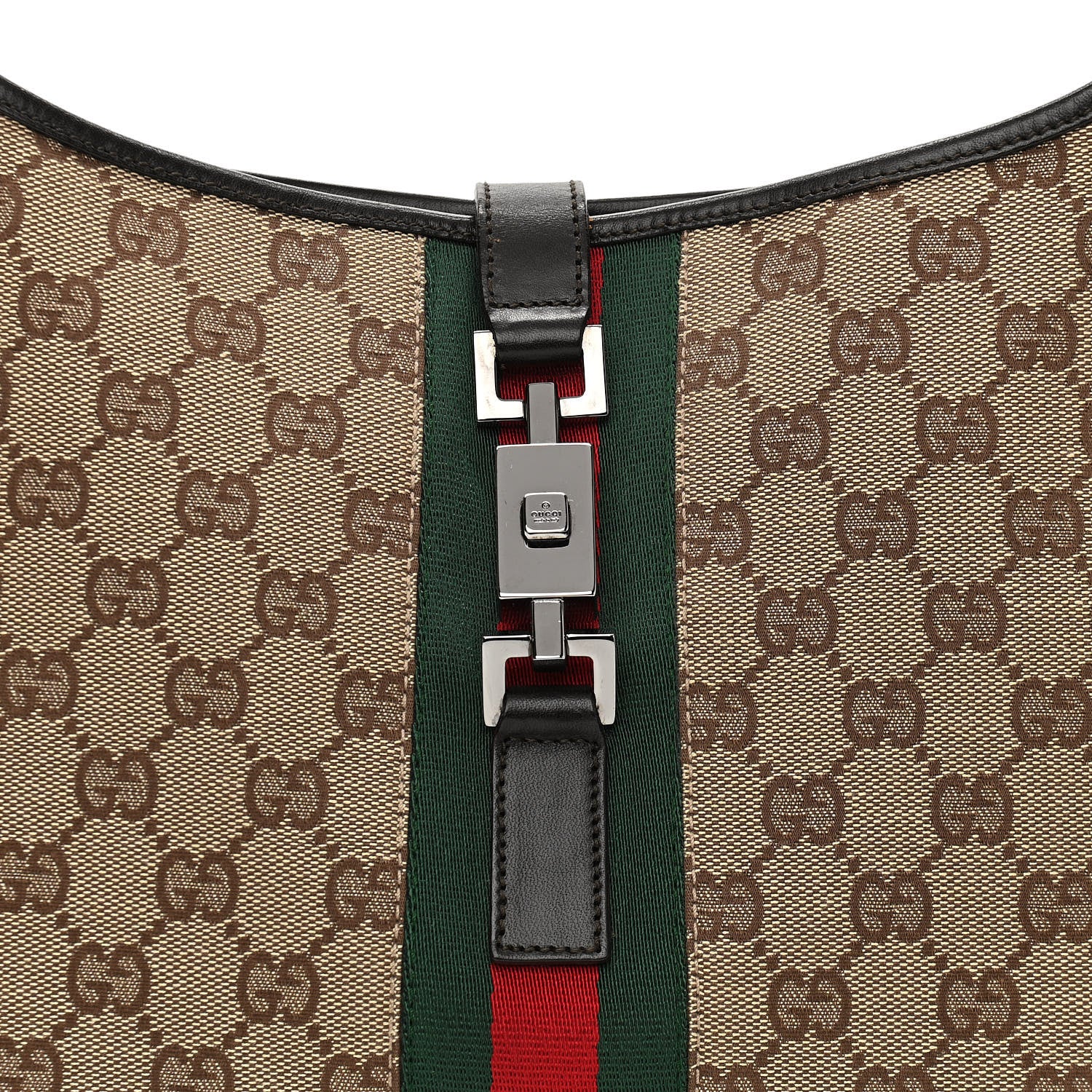 Gucci Monogram Web Jackie O Hobo Dark Brown 8 of 10
