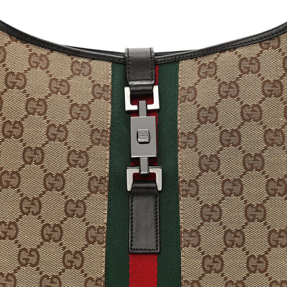 Gucci Monogram Web Jackie O Hobo Dark Brown 8 of 10