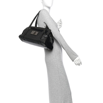 Chanel Calfskin Terrycloth Quilted Large Reissue Bowling Bag Tote Black 2 of 10
