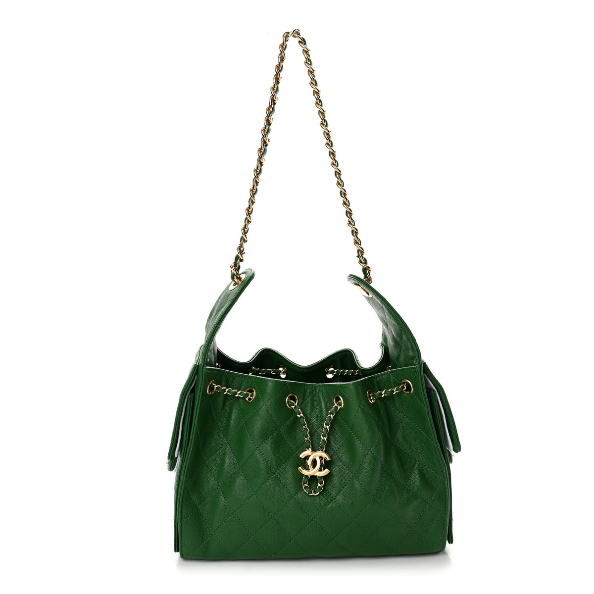 Chanel Caviar Quilted Small Chanel 25 Handbag Green 1 of 11