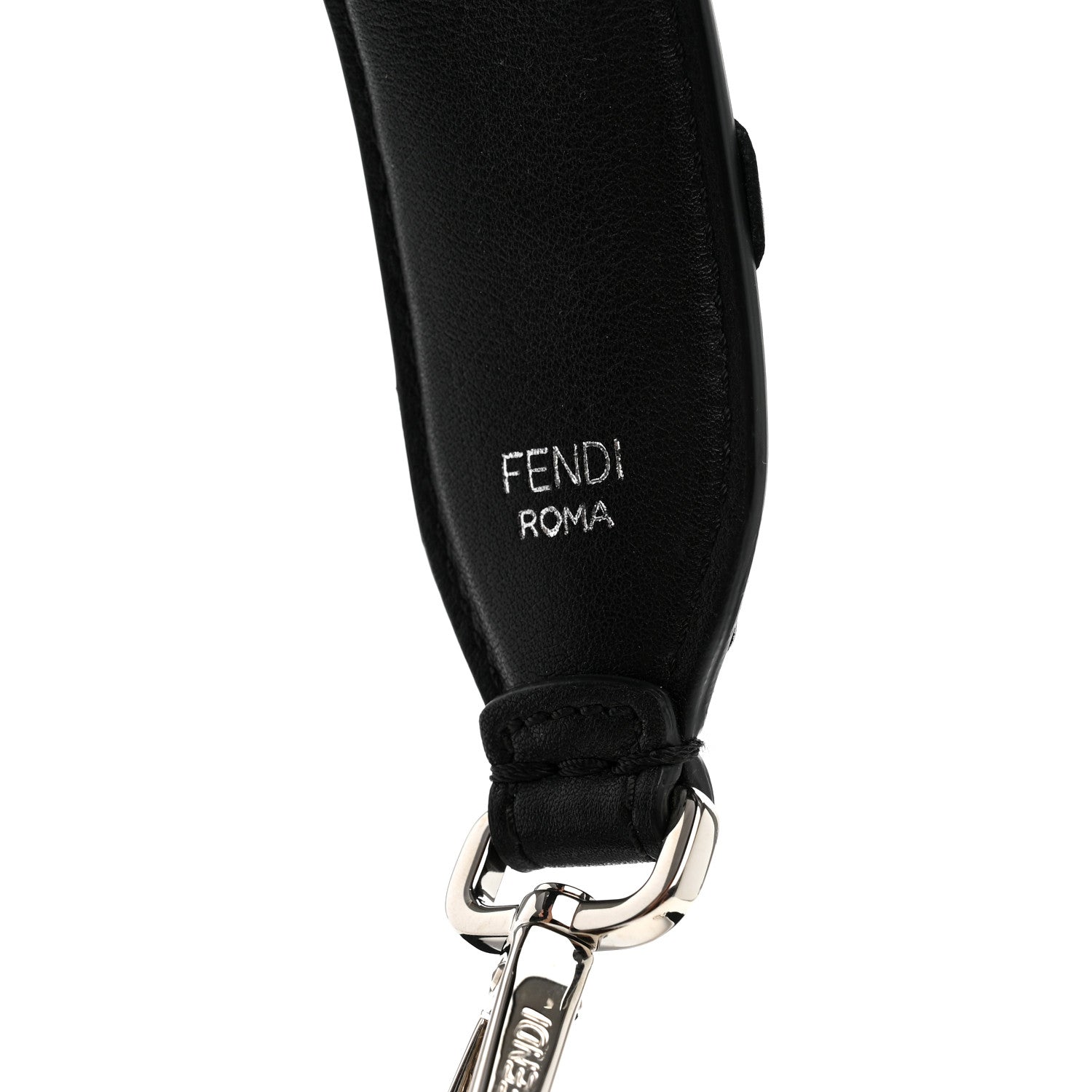 Fendi Vitello Dolce Nappa Patent Flowerland Studded Strap You Black 3 of 5