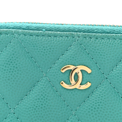 Chanel Caviar Quilted Zip Coin Purse Turquoise 8 of 8