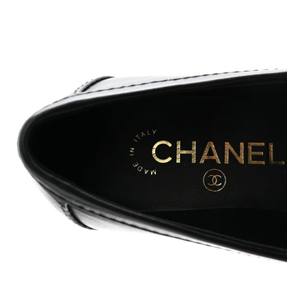 Chanel Lambskin Quilted CC Turnlock Loafers 35 Black 8 of 10