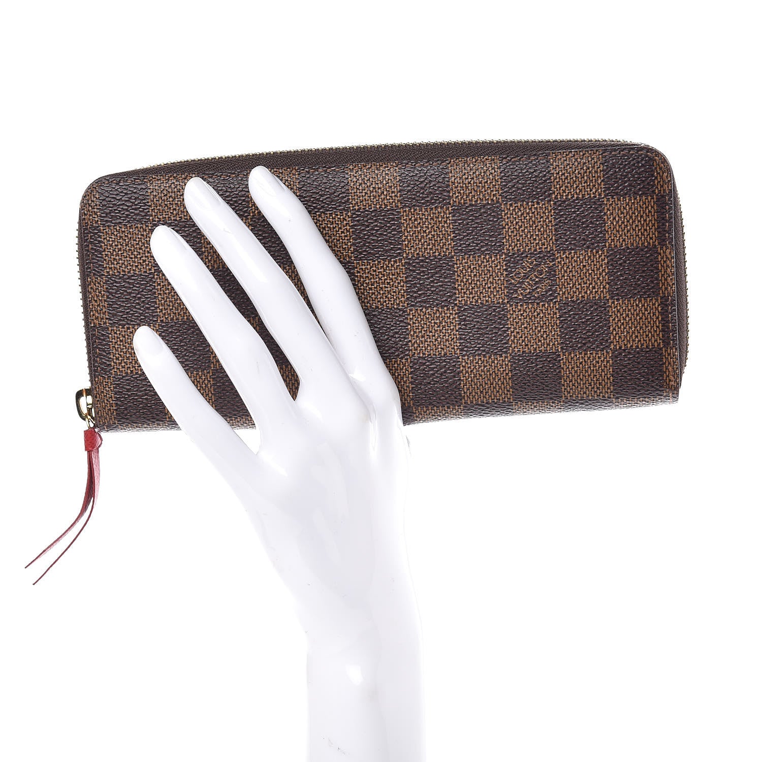Louis Vuitton Damier Ebene Clemence Wallet Cherry 2 of 9