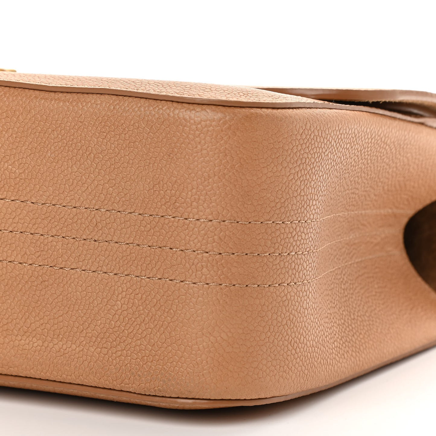 Grained Calfskin Jumbo Classic Pure Double Flap Beige