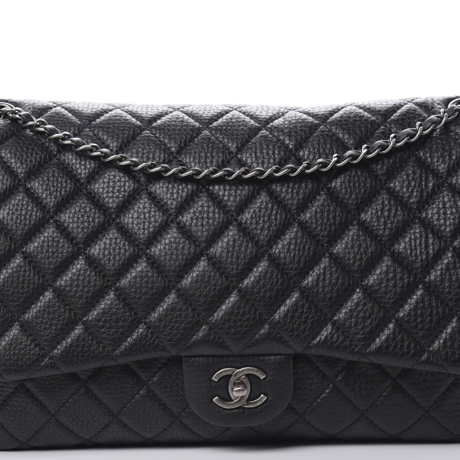 Chanel Calfskin Quilted XXL Travel Flap Bag Black 8 of 12