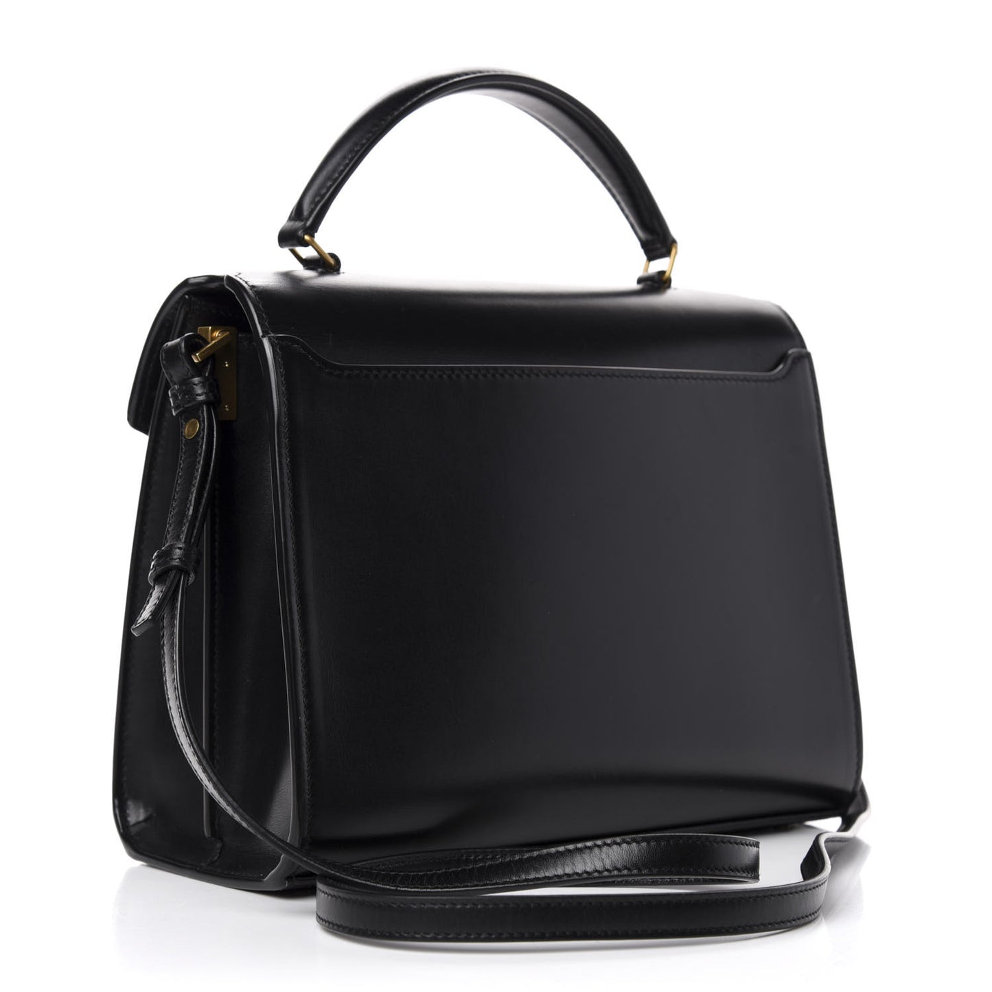 Kid Scamosciato Smooth Calfskin Medium Classic Monogram Cassandra Top Handle Black Rouge Legion