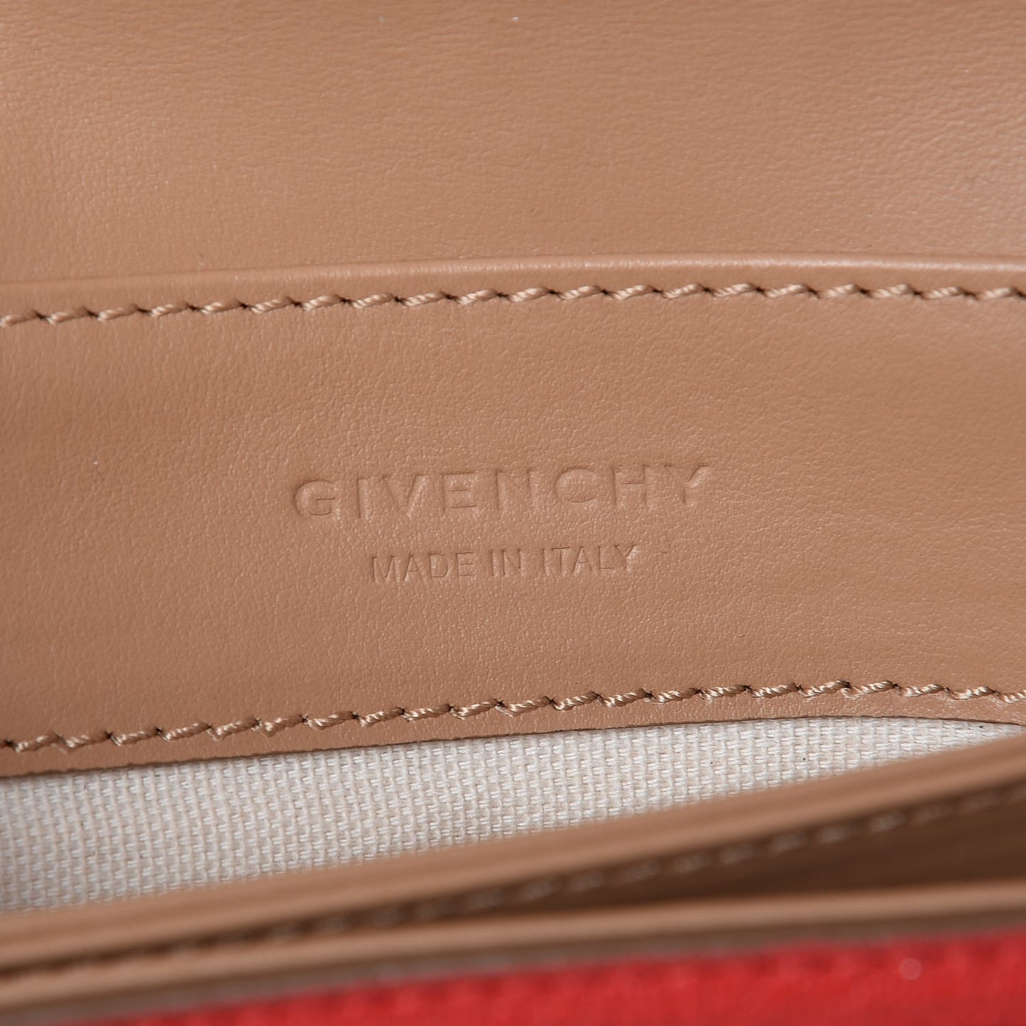Calfskin Duetto Crossbody Beige Red