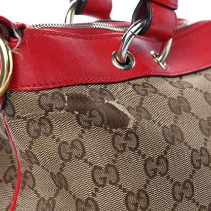 Gucci Monogram Valentine Tote Red 8 of 13