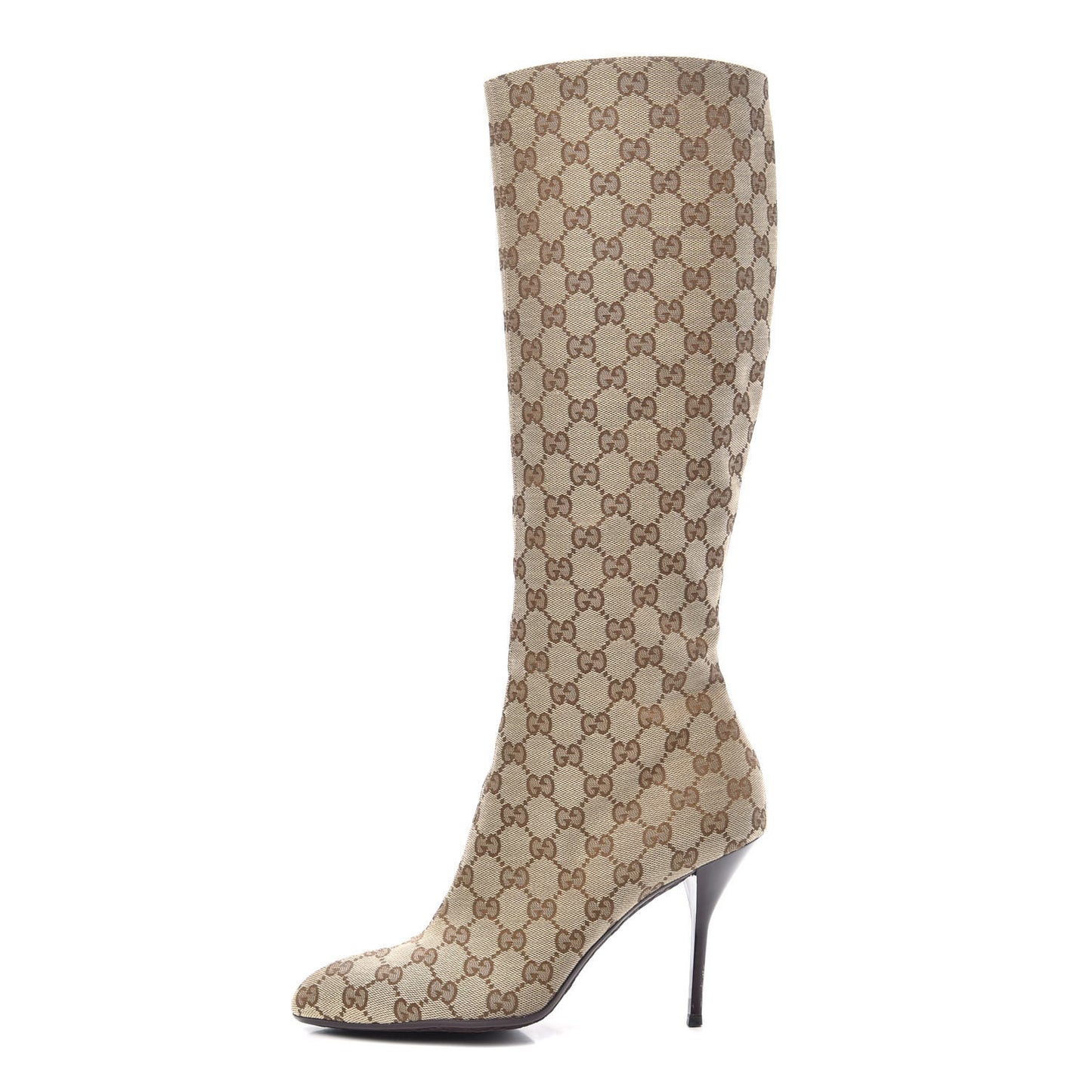 Monogram Womens Tall Boots 40 Beige Ebony