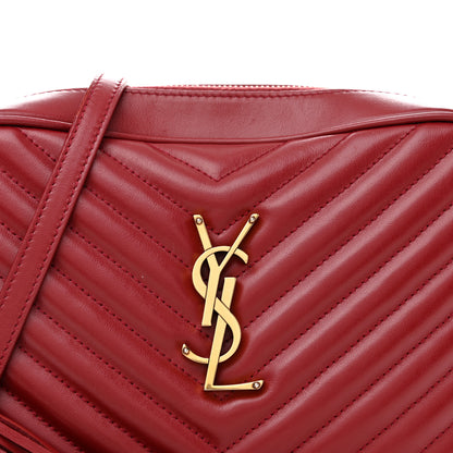 Saint Laurent Calfskin Matelasse Monogram Lou Camera Bag Opyum Red 14 of 29